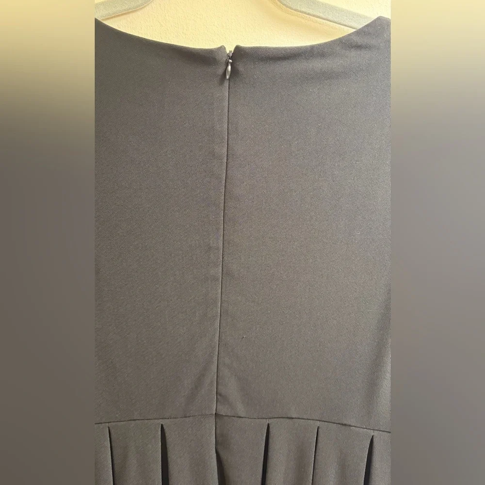Alfani Petite Medium Black Fit & Flare Pleated Dress NWT